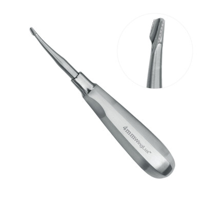 Winged Elevator Serrated Curved Tip 4mm 6`` Standard Handle