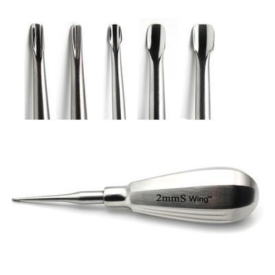 Winged Dental Elevator Set of 5 with Straight Tip having Short Handle