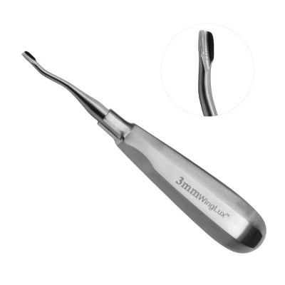 Winged Elevator 6`` Standard Handle Tip 3mm Forward Angle