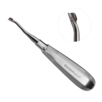 Winged Elevator 6`` Standard Handle Tip 4mm Backward Angle