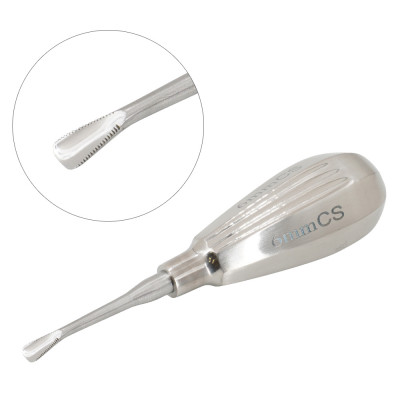 Glux Luxating Curved Tip 6mm 5 inch Serrated Stubby Handle