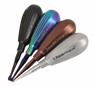 WingLux Luxating Winged Color Coated Set of 4, 1.5mm, 2mm, 3mm, 4mm