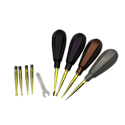 Luxating Winged WingLux Removable Titanium Tip - Color Coated Set of 4, 1.5mm, 2mm, 3mm, 4mm