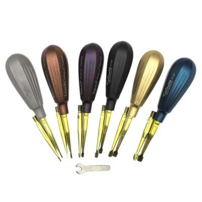 Luxating Winged WingLux Removable Titanium Tip - Color Coated Set of 6, 1.5mm, 2mm, 3mm, 4mm, 5mm, 6mm