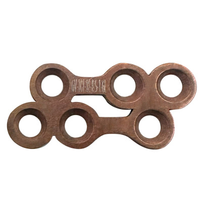 Angled Non Locking Mini Plates 18.5mm Length 8.5mm Width 1.0mm Thickness 6 Holes 2.0mm Screws Left - Rose Gold