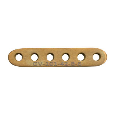 Straight Locking Plates 42mm Length 8.0mm Width 6 Holes 2.4mm Screws - Gold