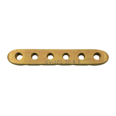 Straight Locking Plates 50mm Length 8.0mm Width 6 Holes 2.4mm Screws - Gold