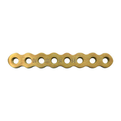 Reconstruction Locking Plates 54mm Length 8.0mm Width 8 Holes 2.4mm Screws - Gold