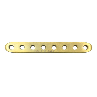 Straight Locking Plates 64mm Length 8.0mm Width 8 Holes 2.4mm Screws - Gold