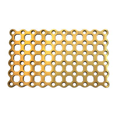 Mesh Locking Plates 52x88mm Size 6x10 Holes 2.4mm Screws - Gold