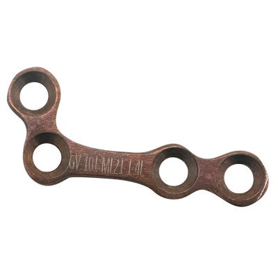 Mini L Non Locking Plates Long 100 Degree, 21mm Length 1.0mm Thickness 4 Holes 2.0mm Screws Left - Rose Gold