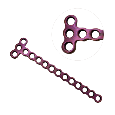 T Locking Plates 59mm Length 12 Holes 1.5mm Screws - Purple