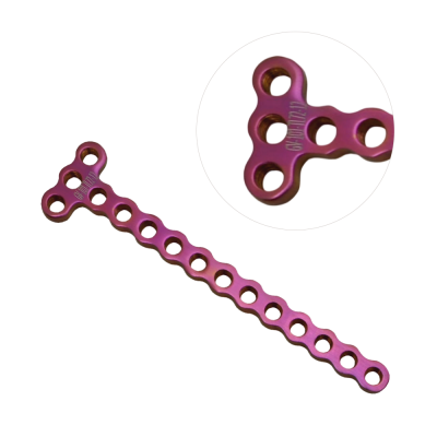 T Locking Plates 72mm Length 12 Holes 2.0mm Screws - Purple
