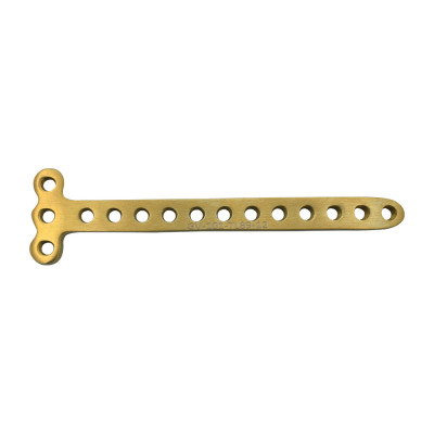 T Locking Plates 89mm Length 12 Holes 2.4mm Screws - Gold