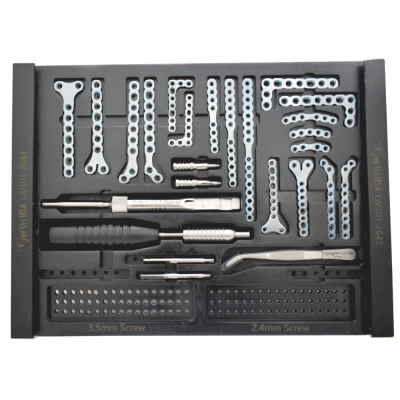 Small Bone Fracture Locking & Cortical Plates Titanium 2.4mm & 3.5mm Screws Kit