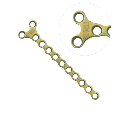 Micro Bone Y Plates 44.5mm Length 3.5mm Width 1.0mm Thickness 12 Holes - Gold