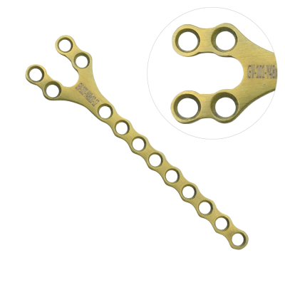 Micro Bone Y Plates 48.5mm Length 3.5mm Width 1.0mm Thickness 13 Holes - Gold