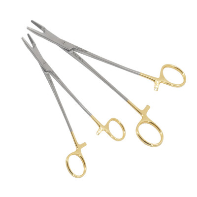 Olsen Hegar Needle Holder Scissors Combination - Tungsten Carbide Inserts Jaws, Left Handed