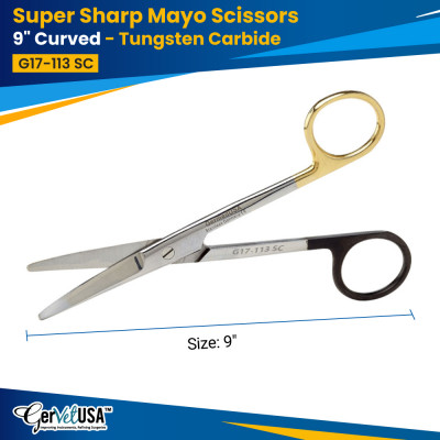 Super Sharp Mayo Dissecting Scissors Curved - Tungsten Carbide