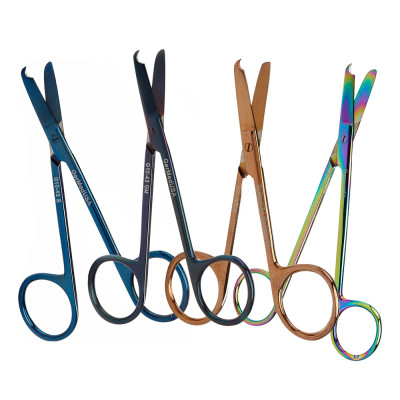 Stitch Suture Removal Scissors, Color Coated, Straight, 5 1/2"