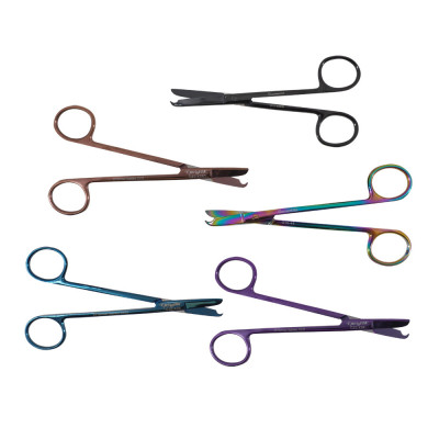 Stitch Suture Removal Scissors, Color Coated, Straight, 5 1/2"