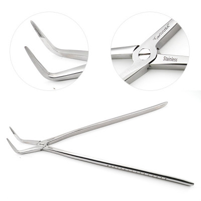 Equine Dental Root Fragment Forceps - Delicate 90°