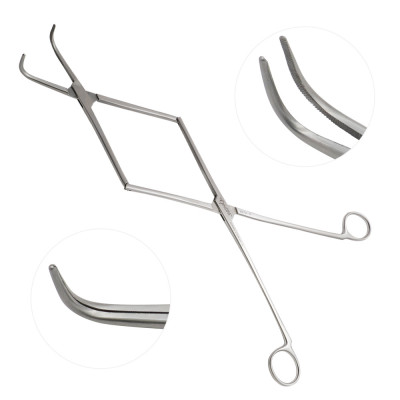 Equine Root Fragment Forceps, Double Action, 90° Angle