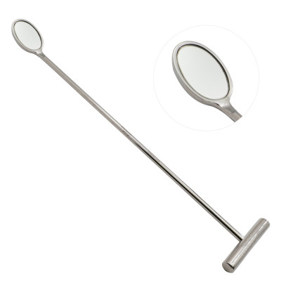 Large Dental Mirror; Round Head  16 1/2" Long