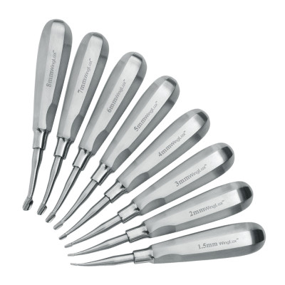 Winged Elevator Serrated Curved Standard Handle Set of 8