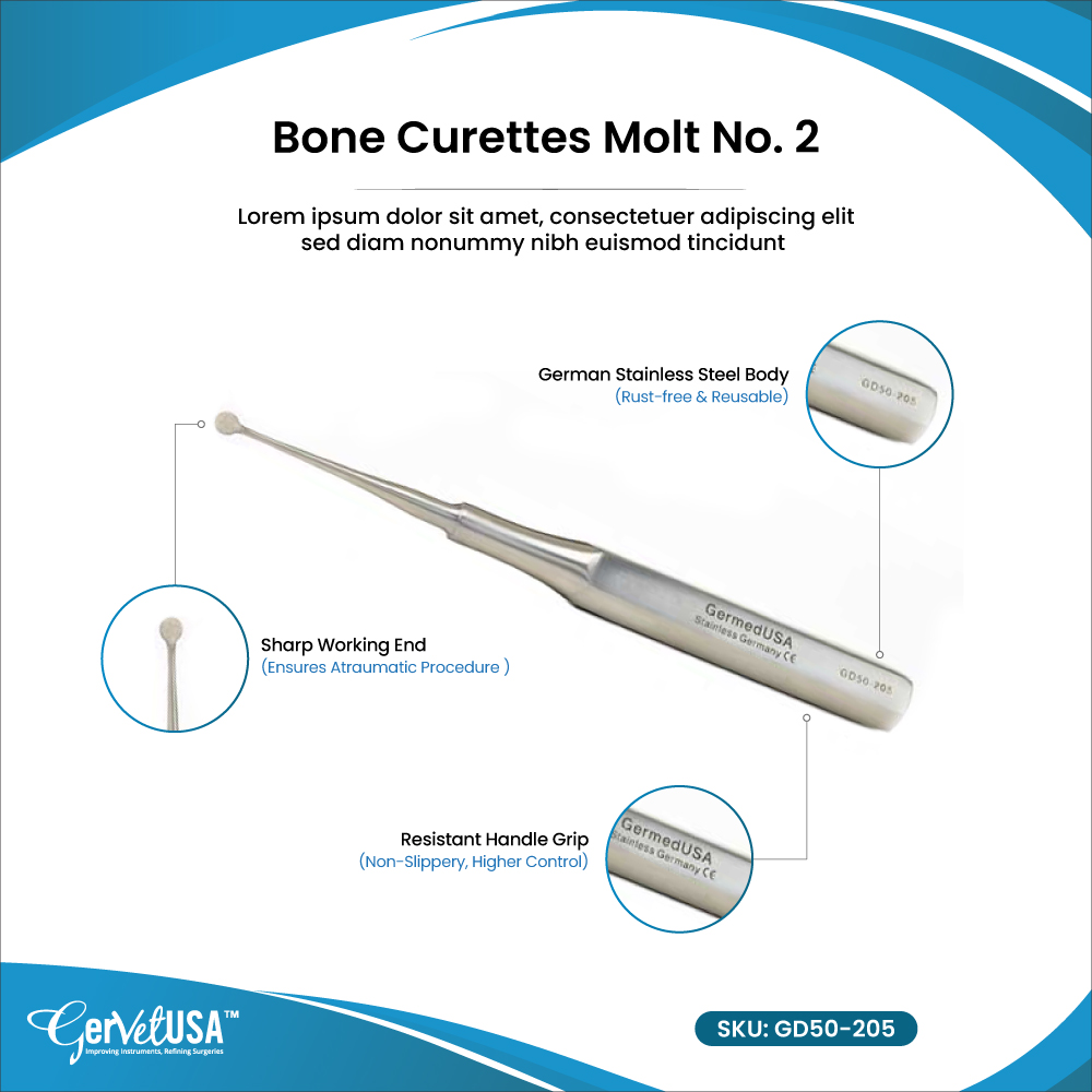 Bone Curettes Molt No. 2