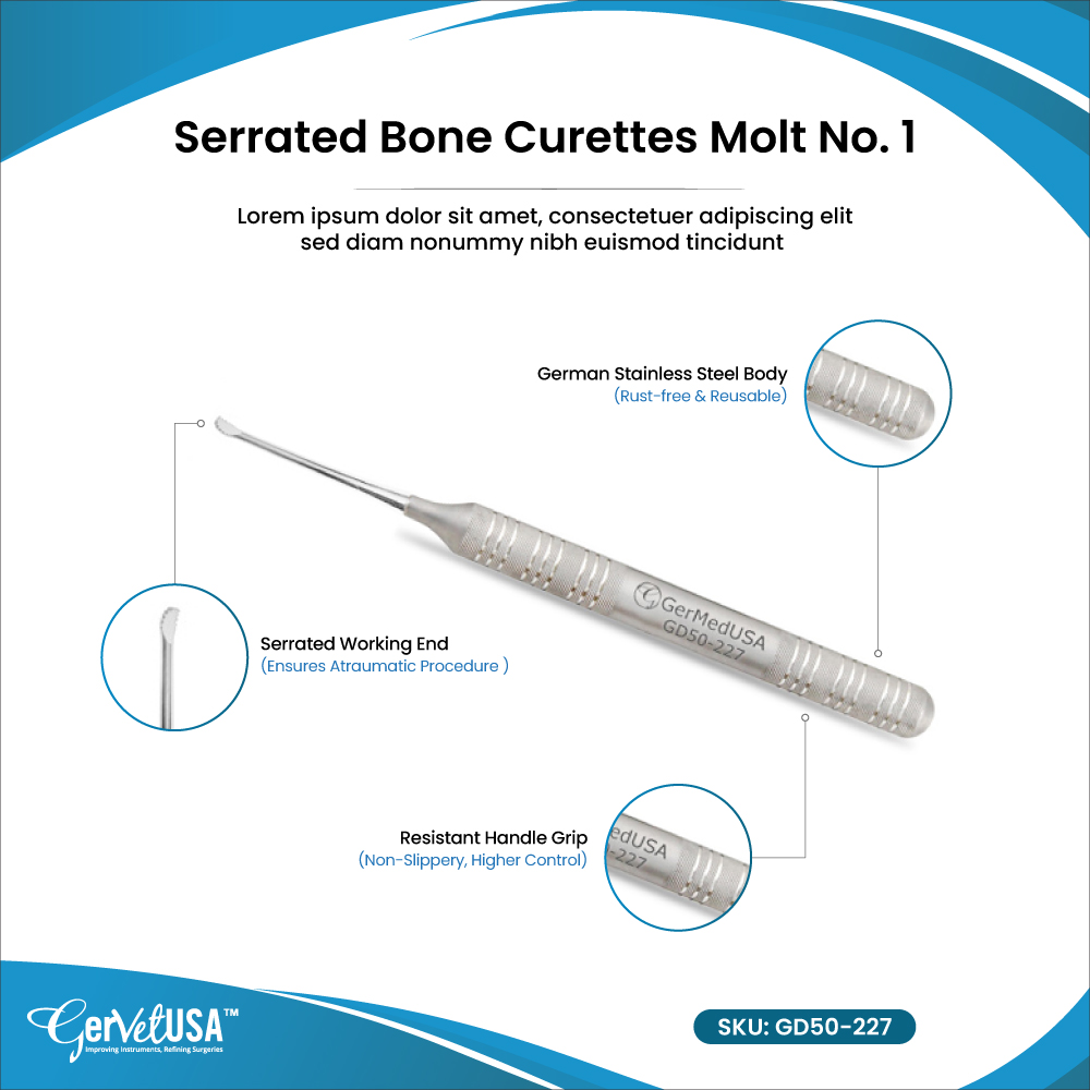 Serrated Bone Curettes Molt No. 1