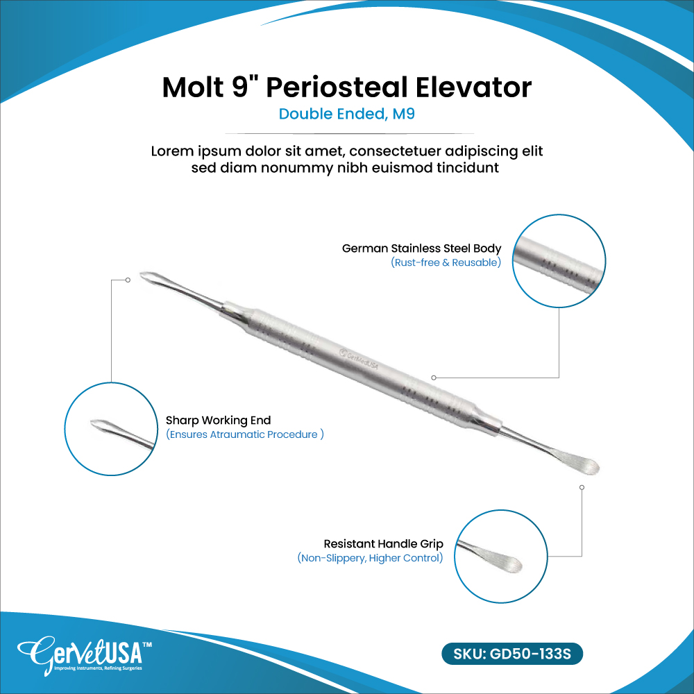 Molt 9" Periosteal Elevator Double Ended, M9