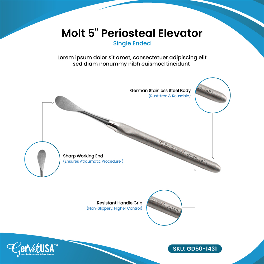 Molt 5" Periosteal Elevator Single Ended