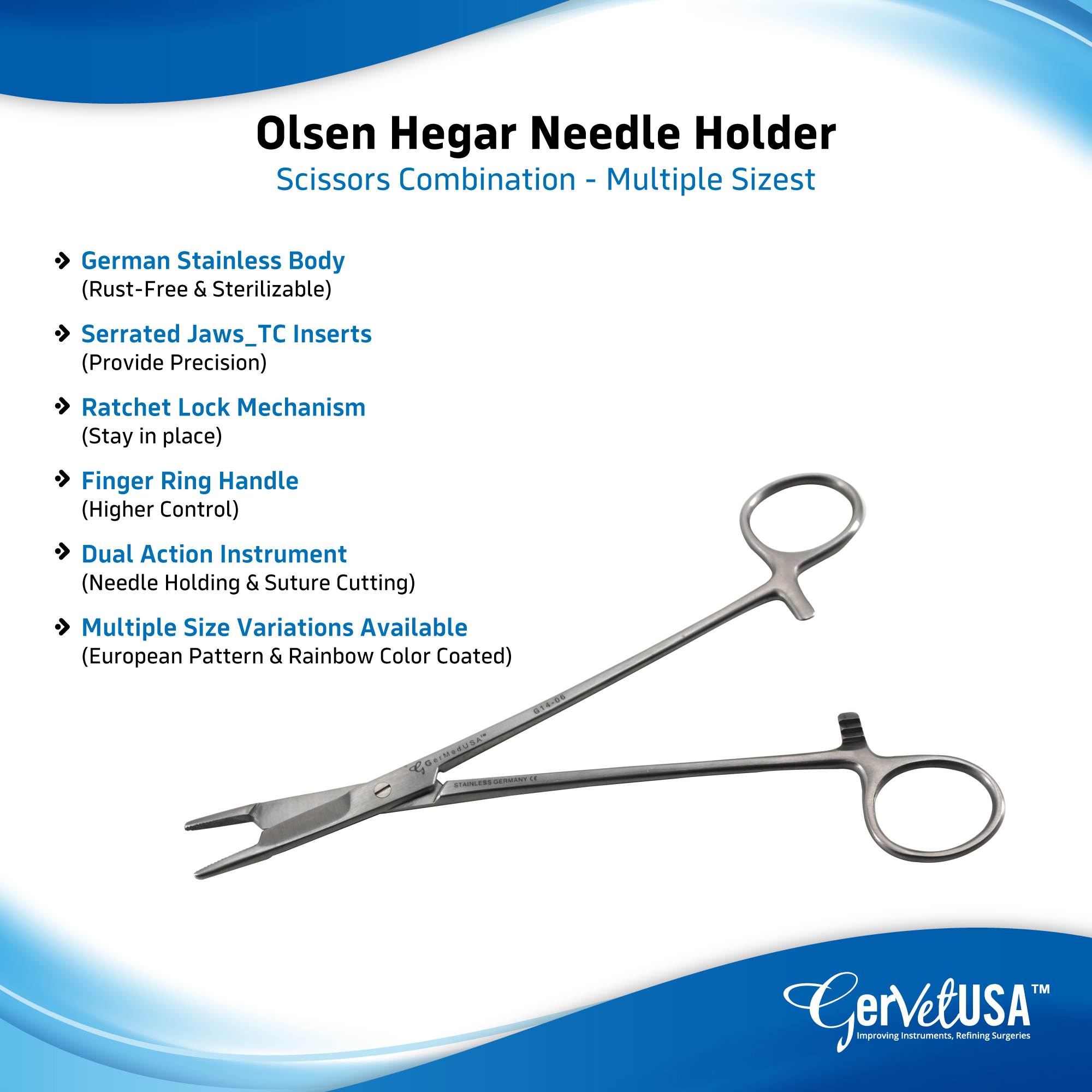 Olsen Hegar Needle Holder Scissors Combination