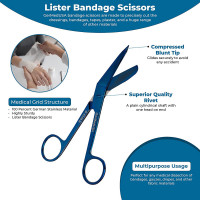 Lister Bandage Scissors 5 1/2" Blue Coated