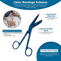 Lister Bandage Scissors 7 1/4" Blue Coated