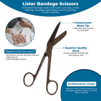 Lister Bandage Scissors 7 1/4" Gun Metal Coating
