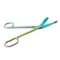 Lister Bandage Scissors 8" with One Large Ring Rainbow Coated