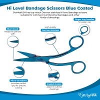 Hi Level Bandage Scissors 5 1/2" Blue Coated (Knowles)