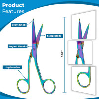 Hi Level Bandage Scissors 5 1/2" Rainbow Color Coated (Knowles)