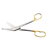 Lister Bandage Scissors 8˝ Angled - Tungsten Carbide One Large Ring