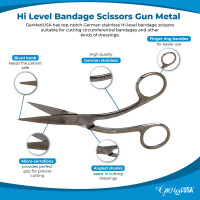 Hi Level Bandage Scissors 4 1/2" Gun Metal Coating (Knowles)