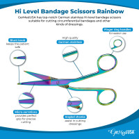 Hi Level Bandage Scissors 4 1/2" Rainbow Color Coated (Knowles)