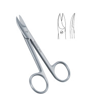 Wire Cutting Scissors 4" Curved Serrated For Cerclage Wire Only