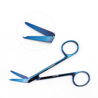 Stitch Scissors Stainless Steel 4 1/2" 45 Degree Blue Coated