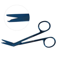 Stitch Scissors Stainless Steel 4 1/2" 45 Degree Blue Coated