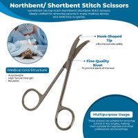 Northbent/Shortbent Stitch Scissors 4 1/2" Gun Metal