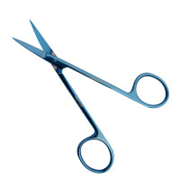 Iris Scissors 4 1/2" Straight - Blue Color Coated