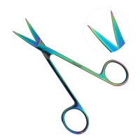 Iris Scissors 4 1/2" Straight - Rainbow Color Coated