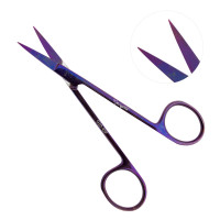 Iris Scissors 4 1/2" Curved - Purple Color Coated